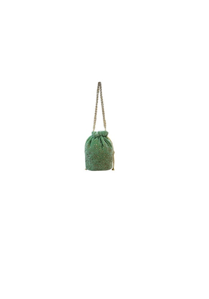 SuneshCreation Ethnic Potli Handbag, Light Green, Free Size, Women - Image 1